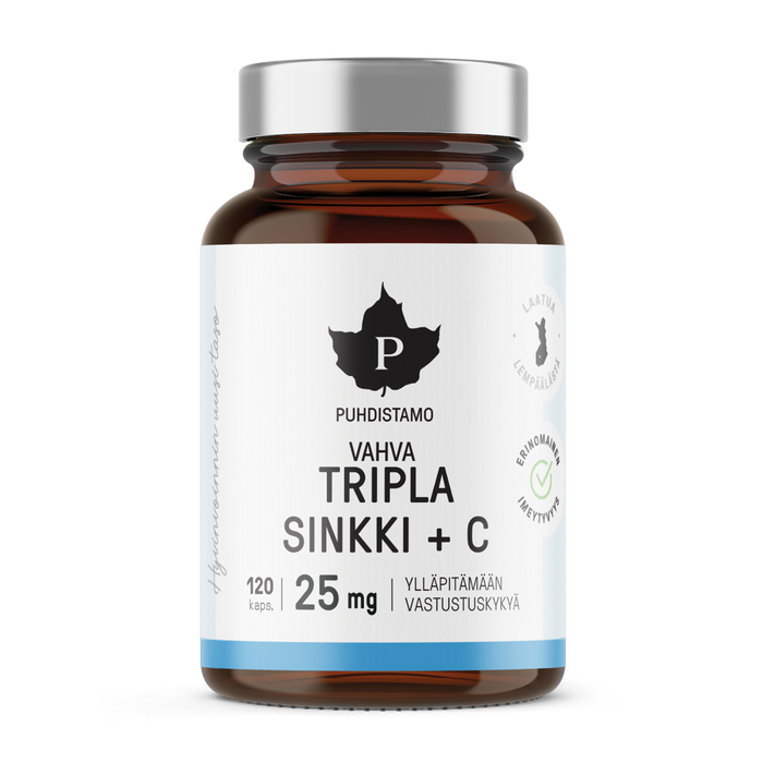 Tripla Sinkki + C 25 mg - 120 kaps