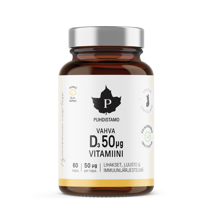 Vahva D-vitamiini 50 μg - 60 kaps