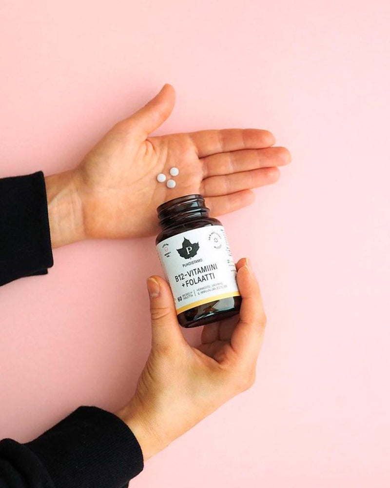 B12 - vitamiini + Folaatti - 60 imeskelytabl.