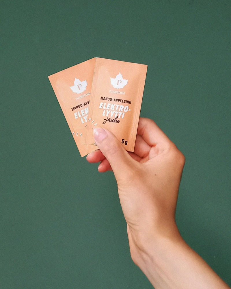 Elektrolyyttijauhe Mango - appelsiini - Annospussit