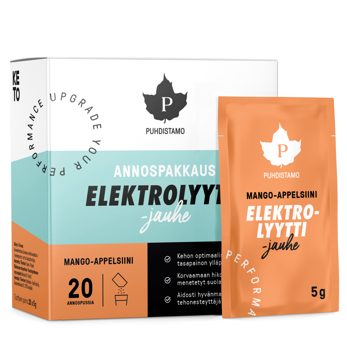 Elektrolyyttijauhe Mango - appelsiini - Annospussit