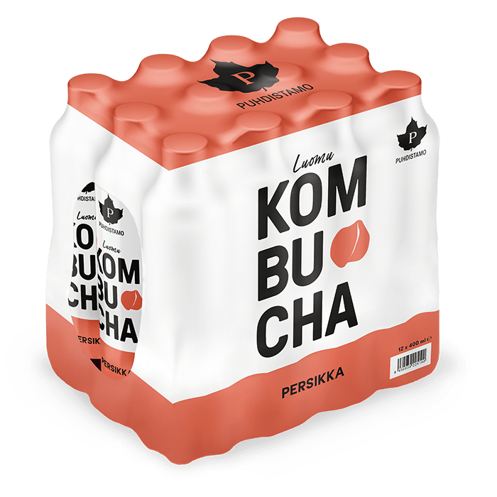 Luomu Kombucha Persikka - 400 ml 12 - pack