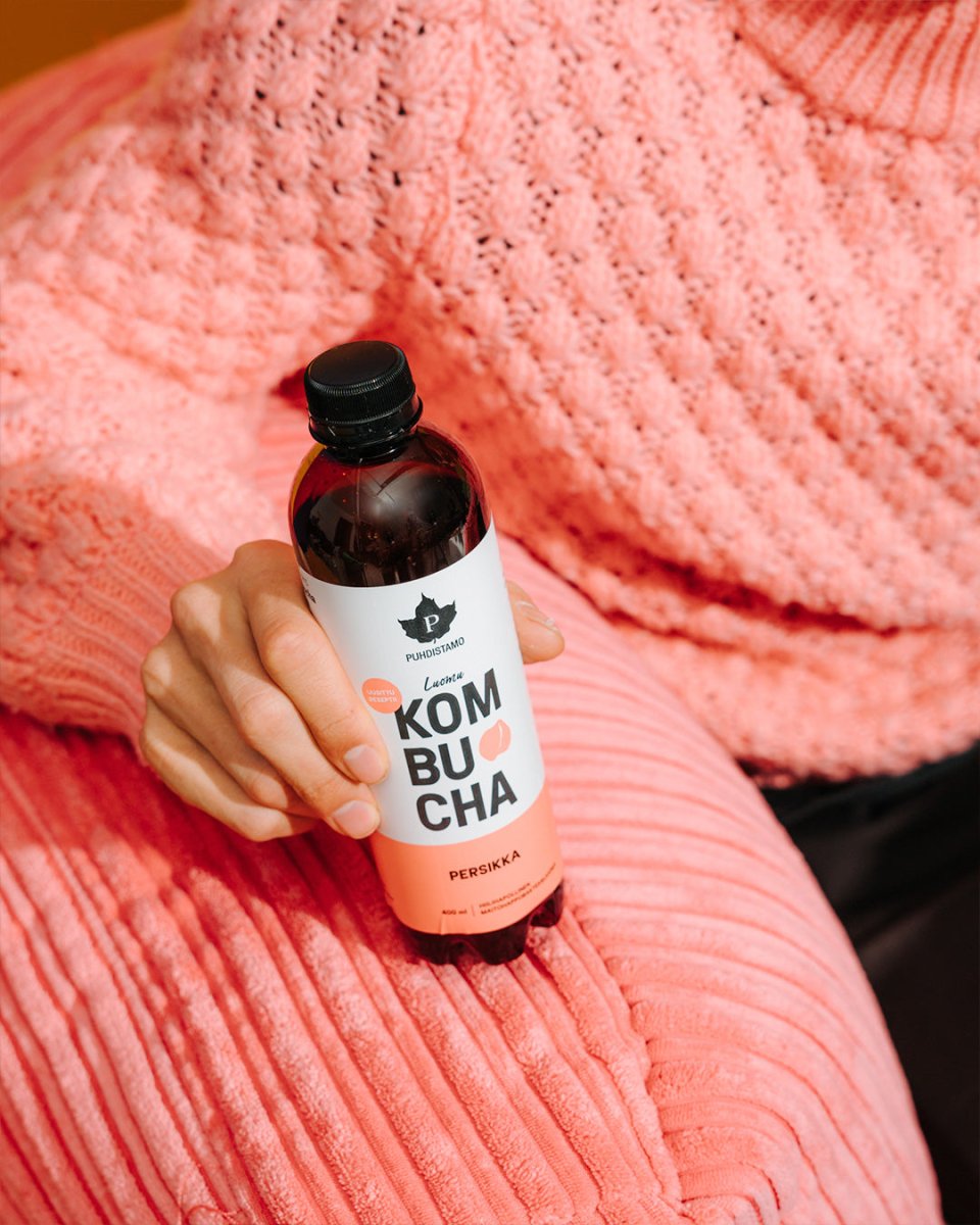 Luomu Kombucha Persikka - 400 ml