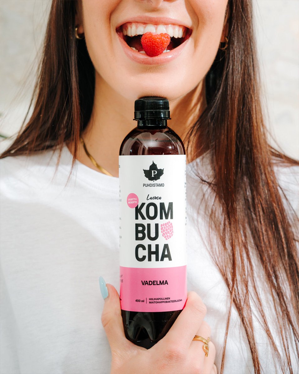 Luomu Kombucha Vadelma - 400 ml