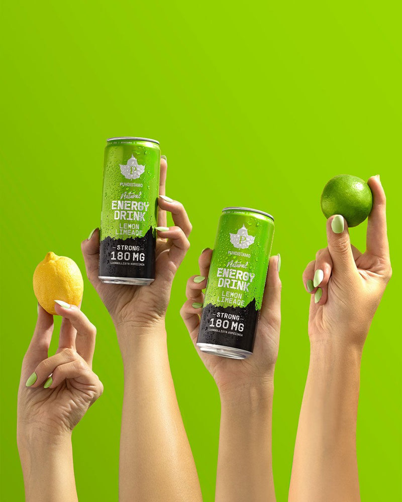 Natural Energy Drink Lemon Limeade Strong - 330 ml 24 - pack