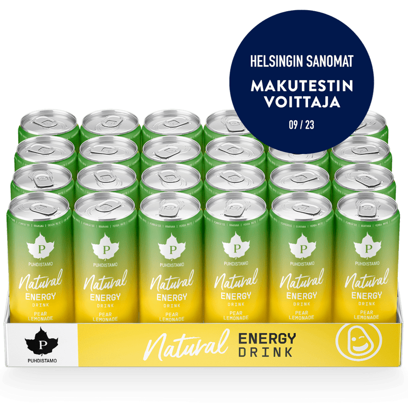 Natural Energy Drink Pear Lemonade - 330 ml 24 - pack