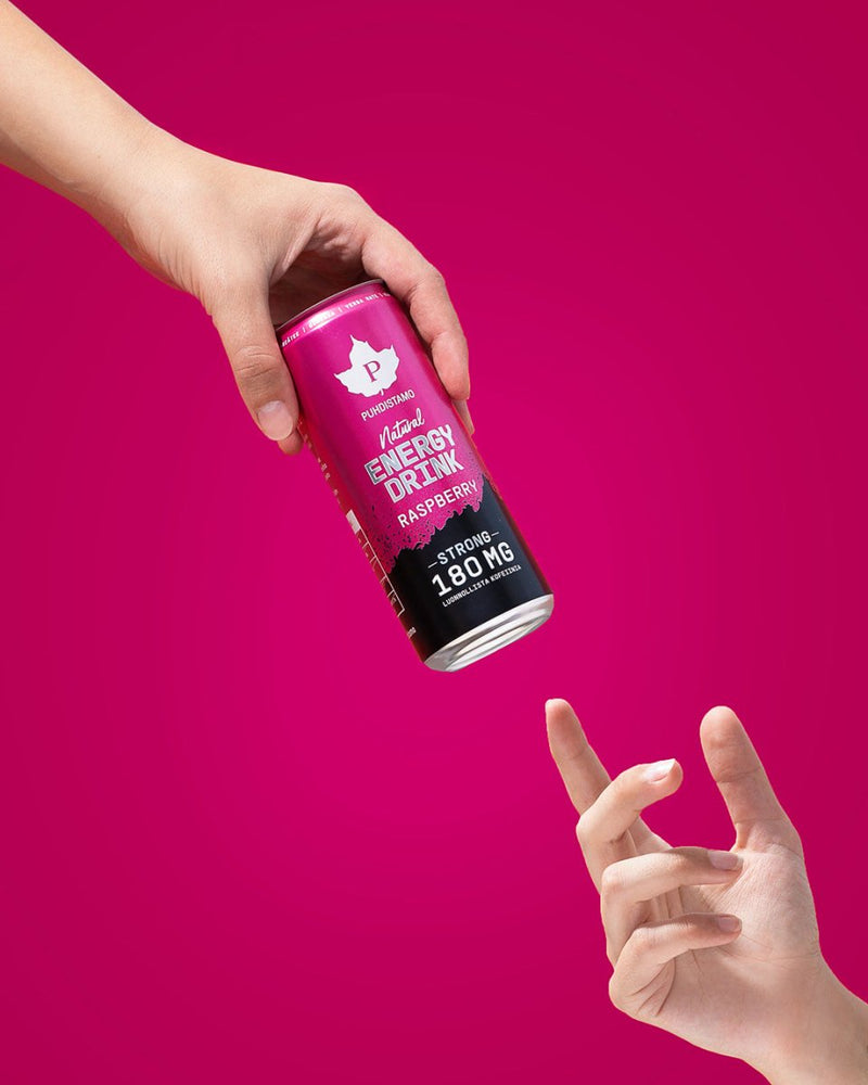Natural Energy Drink Raspberry Strong - 330 ml 24 - pack