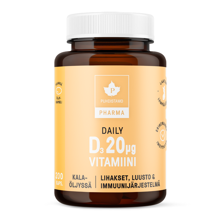 Daily D-vitamiini 20 μg - 200 kaps