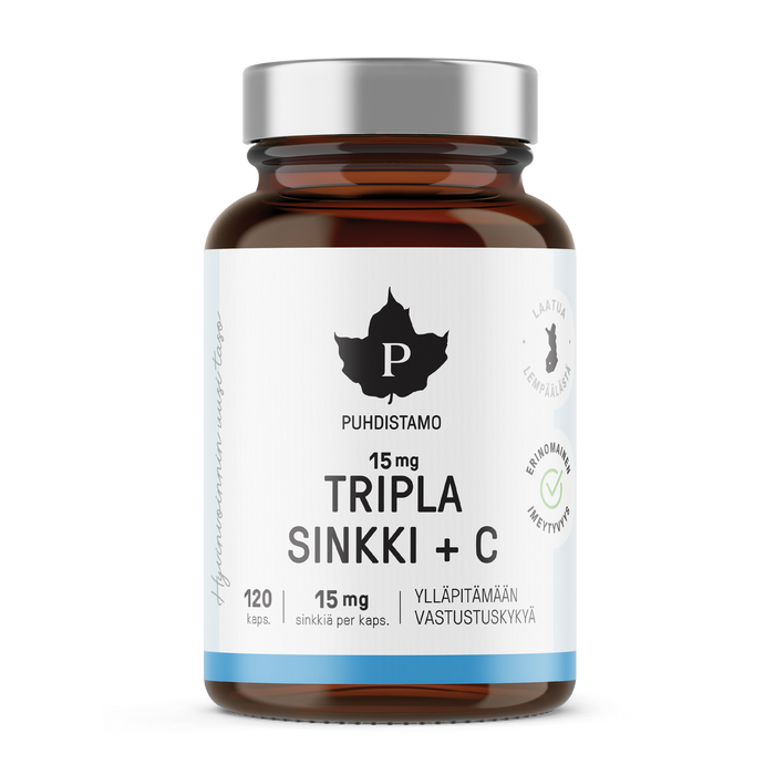 Tripla Sinkki + C 15 mg - 120 kaps
