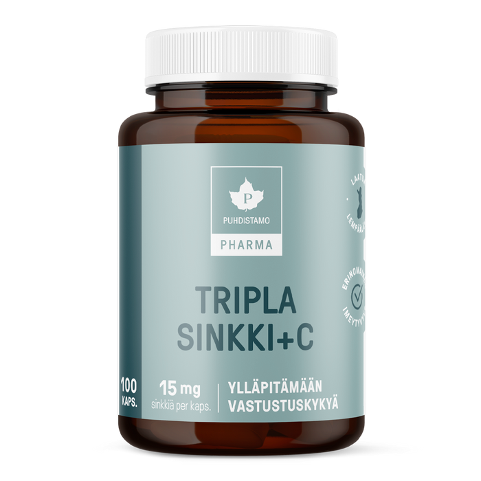 Tripla Sinkki + C 15 mg - 100 kaps