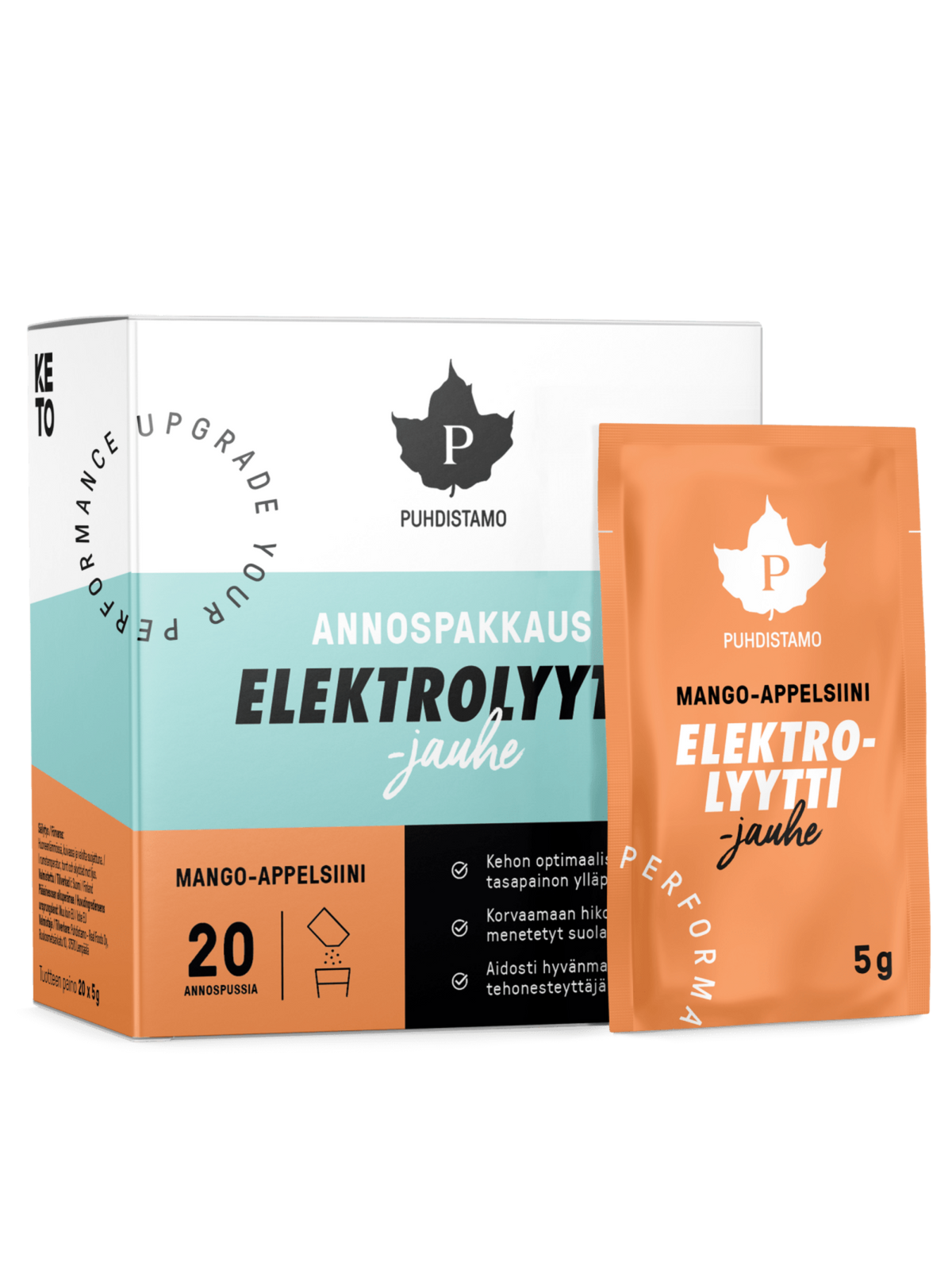 Elektrolyyttijauhe Mango-appelsiini - Annospussit