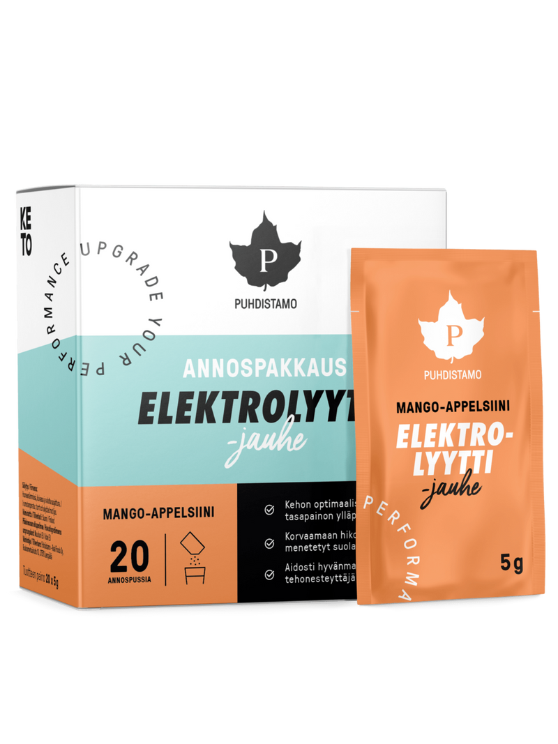 Elektrolyyttijauhe Mango-appelsiini - Annospussit