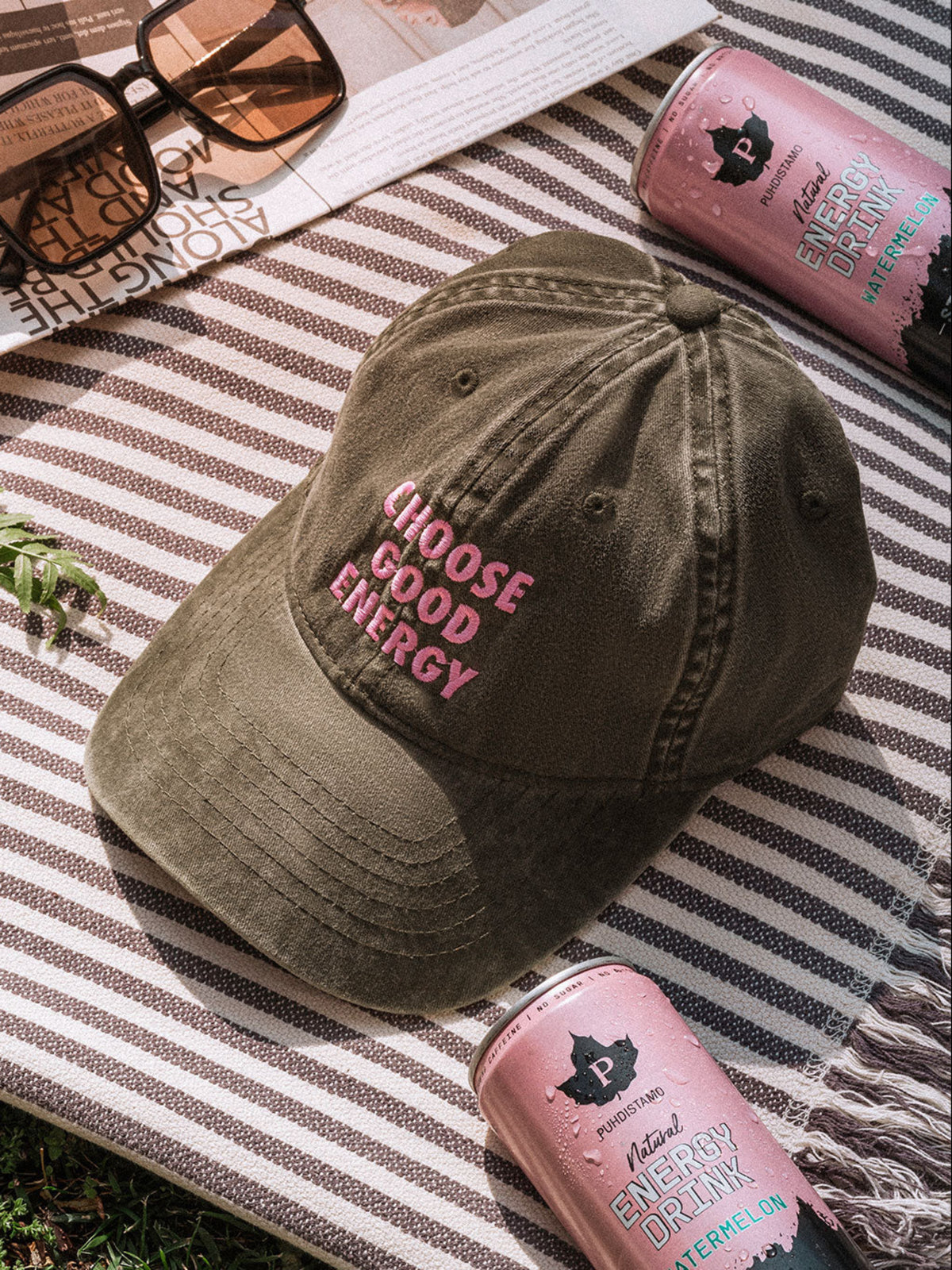 "Choose Good Energy" -Lippis ja Puhdistamo Natural Energy Drink Watermelon