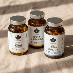 Tuotepaketti Vahva D-Vitamiini, Tripla-C-vitamiini, Tripla Sinkki