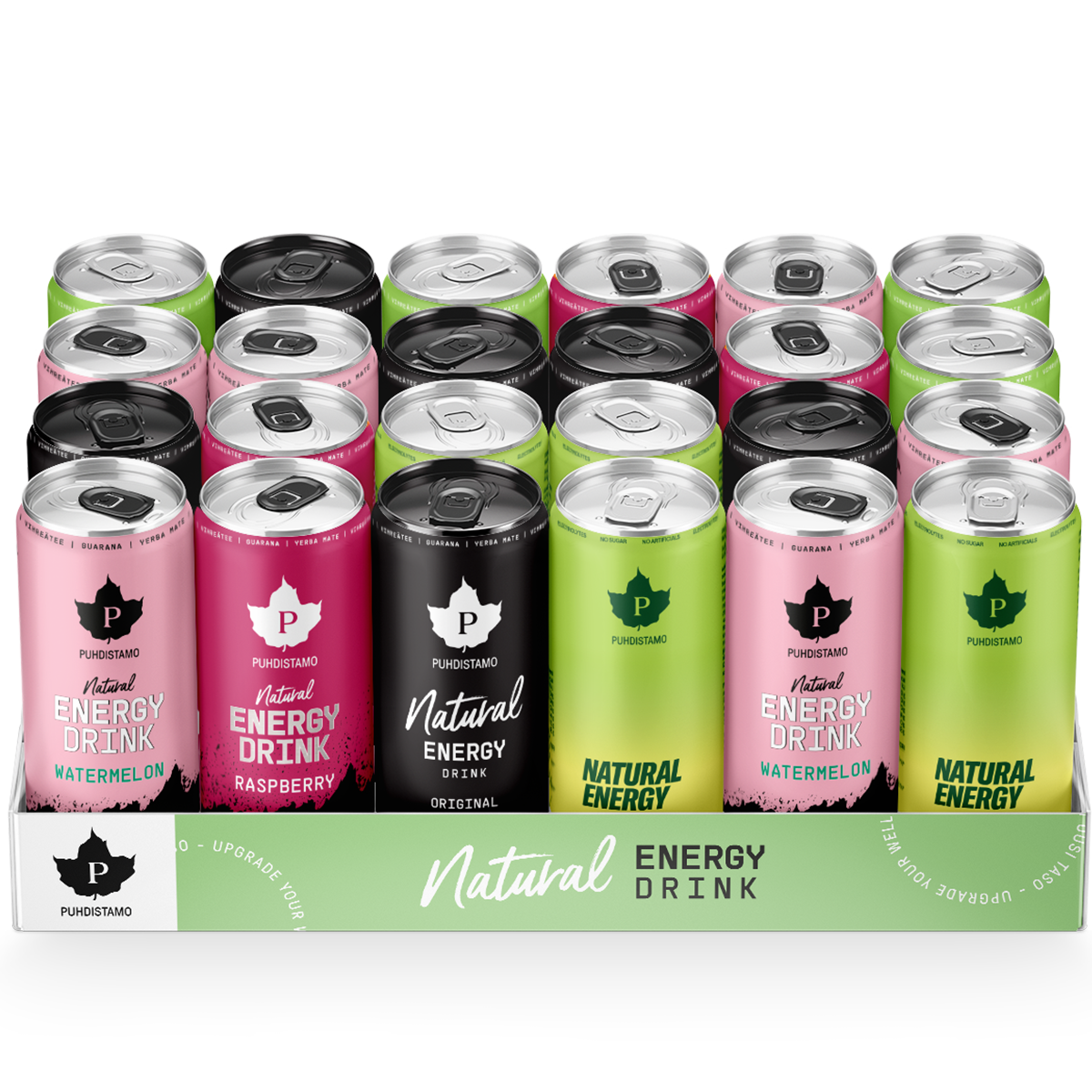 24 cans of mix and match natural energy drinks