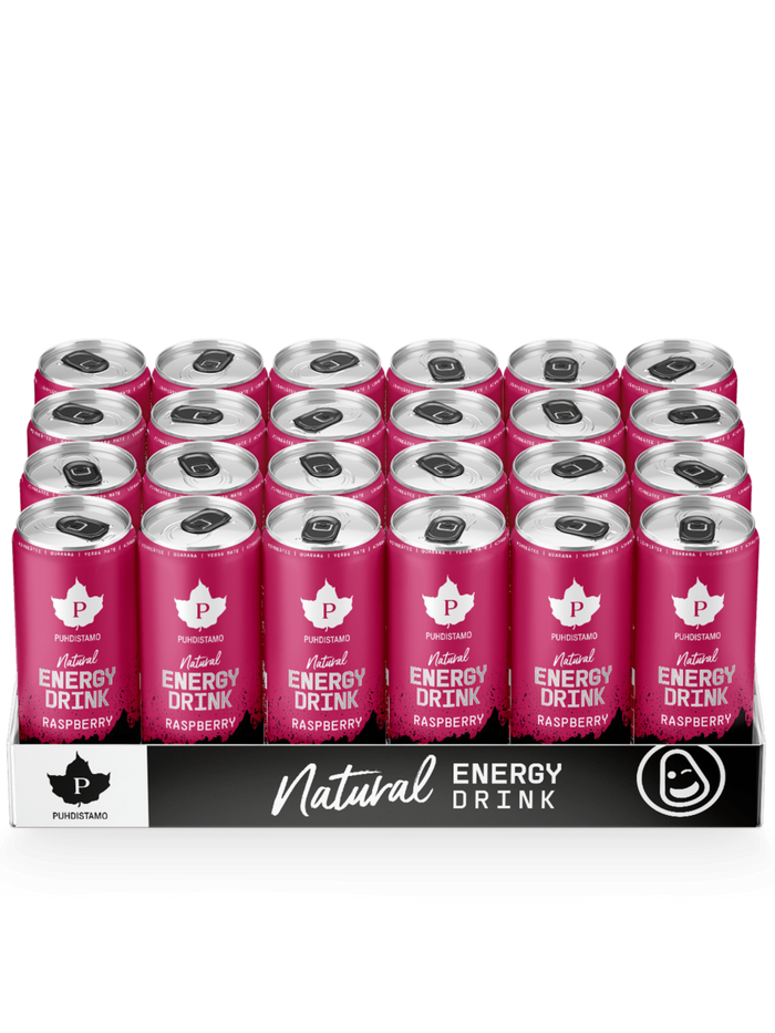 Natural Energy Drink Raspberry Strong - 330 ml 24-pack