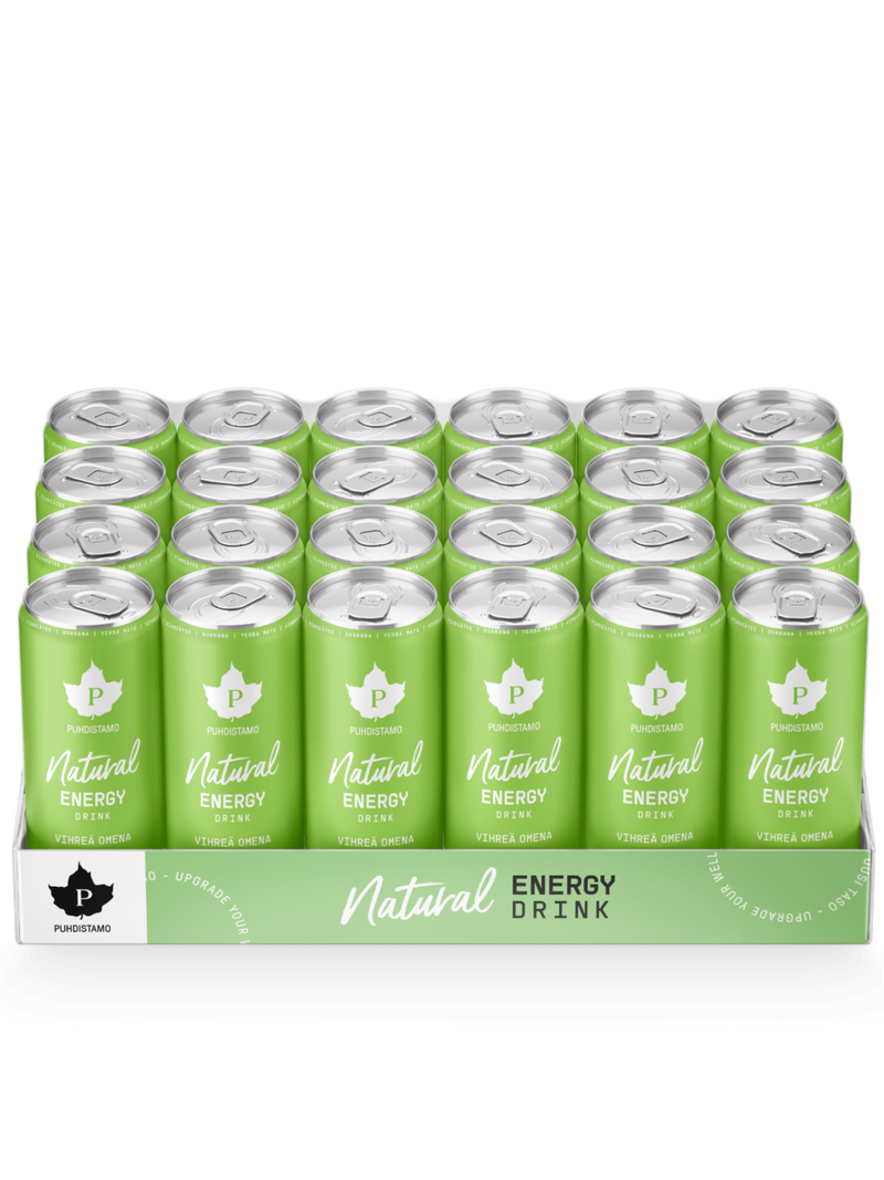 Natural Energy Drink Vihreä omena - 330 ml 24-pack