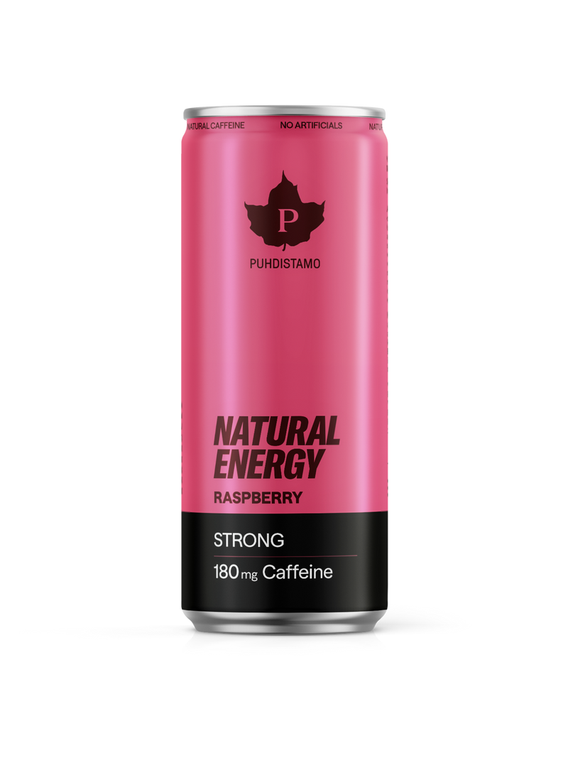 Natural Energy Drink Raspberry Strong - 330 ml 24-pack