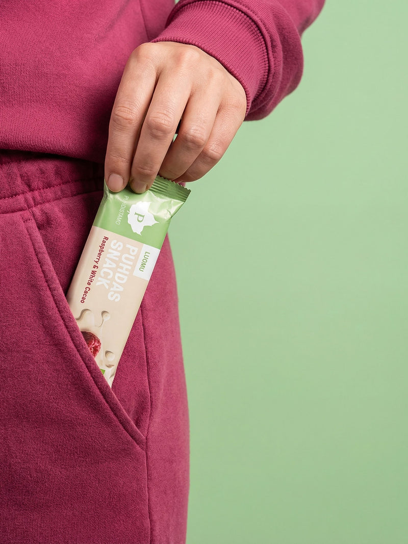 Puhdas Snack™ - Raspberry & White Cacao - 40 g 20-pack