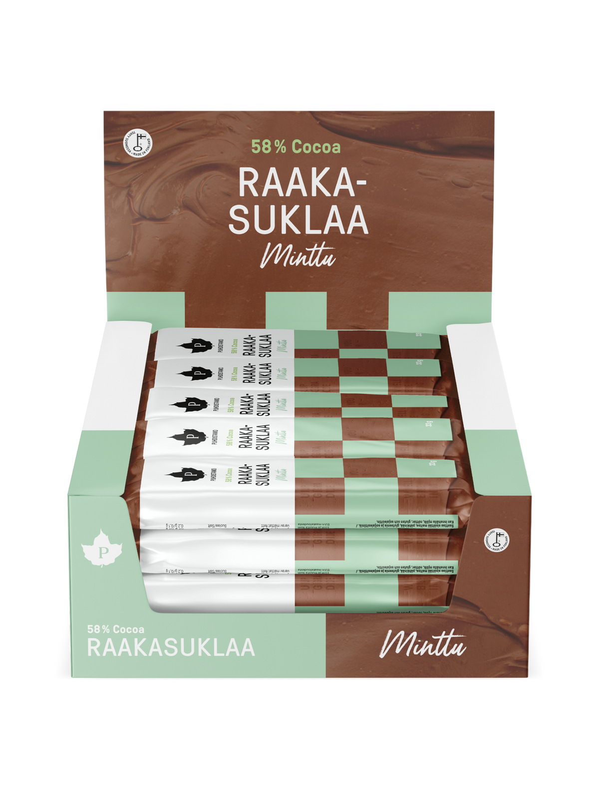 Luomu Raakasuklaa Minttu - 36 g 24-pack