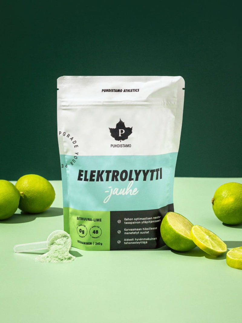 Puhdistamon Elektrolyyttijauhe Sitruuna-lime ja limejä