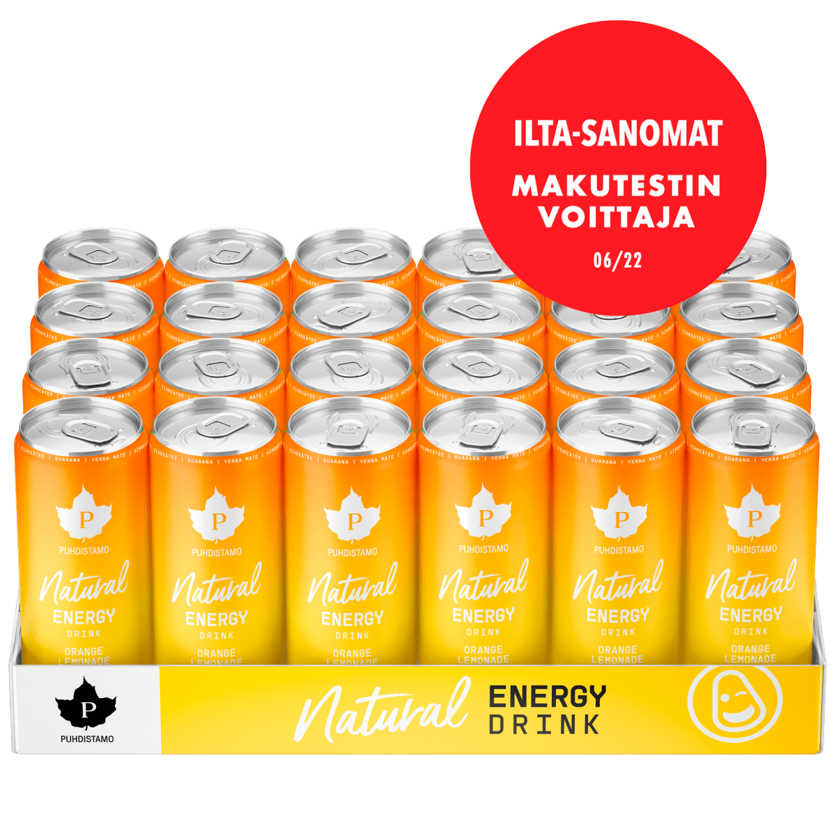 Natural Energy Drink Orange Lemonade - 330 ml 24 - pack
