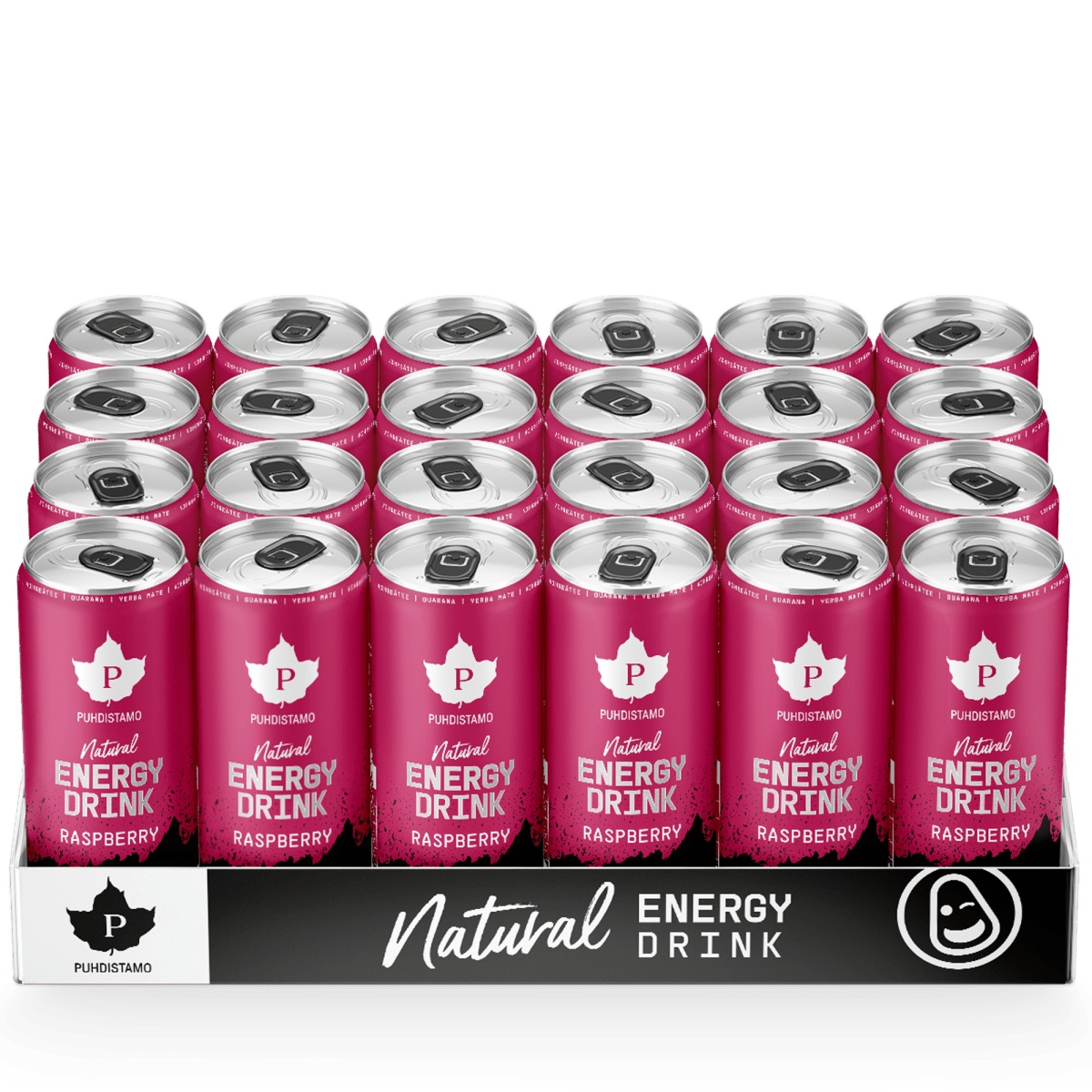 Natural Energy Drink Raspberry Strong - 330 ml 24 - pack