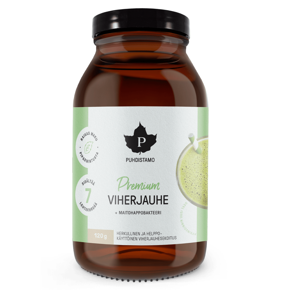 Premium Viherjauhe + Maitohappobakteeri - 120 g