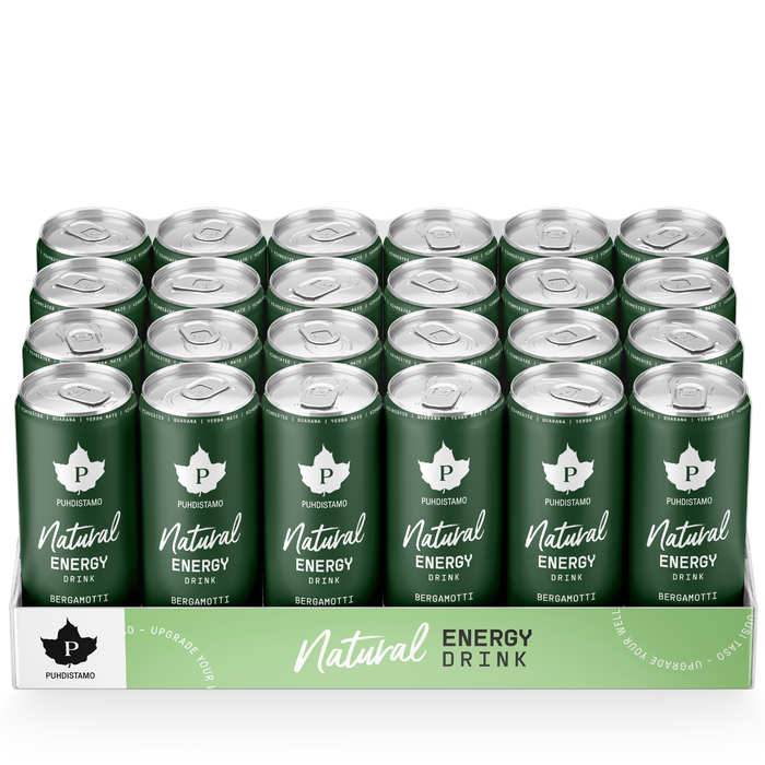 Puhdistamo Natural Energy Drink Bergamotti 330 ml 24-pack