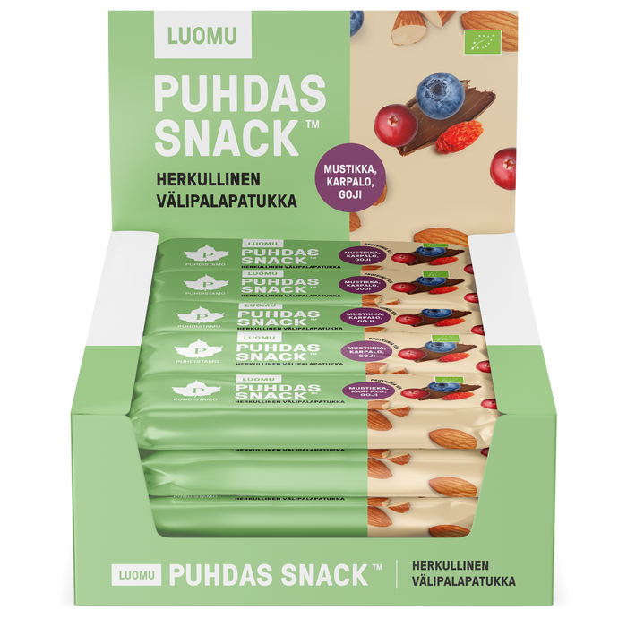 Puhdas Snack - Mustikka, Karpalo, Goji - 40 g 20-pack