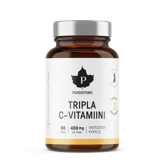 Puhdistamo Tripla C-vitamiini vastustuskyvyn tueksi